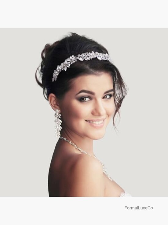 Crystal Rhinestone Bride Headband Prom Hair Accessory main image 4